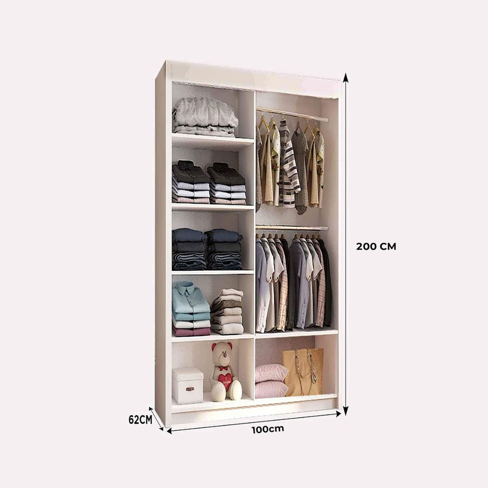 Milan 100cm Sliding Door Wardrobe