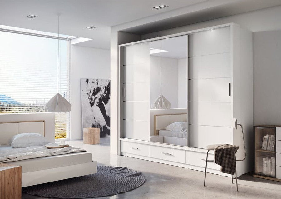 Arti 255cm Sliding Wardrobe (High Gloss)