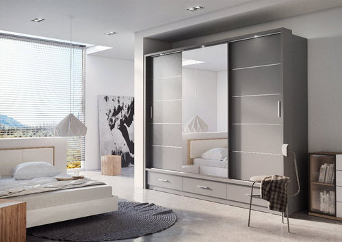 Arti 255cm Sliding Wardrobe (High Gloss)