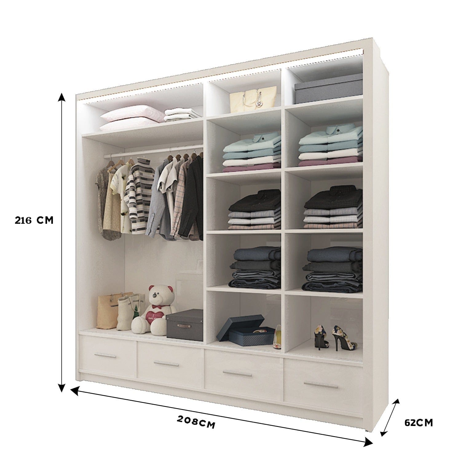 Cyclia 208cm 2 Door Sliding Wardrobe (High Gloss)